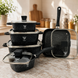 Черный набор посуды с гранитным антипригарным покрытием Top Kitchen TK-00205 10 предметов TК205 фото 1