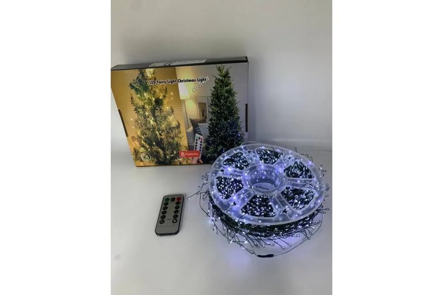 Гірлянда Роса на котушці феєрверк - мішура від USB, 20м, 600LED + пульт Білий 00024900 фото