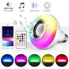 Світлодіодна лампа з Bluetooth колонкою Bulb 12Вт в патрон Е27, RGB світильник з динаміком та пультом PRP 00022495 фото