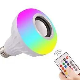 Світлодіодна лампа з Bluetooth колонкою Bulb 12Вт в патрон Е27, RGB світильник з динаміком та пультом PRP 00022495 фото