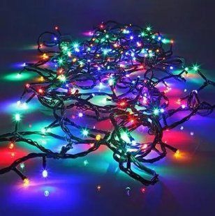 Светодиодная Гирлянда нить 501 led RGB разноцветная (черный провод) 00024746 фото