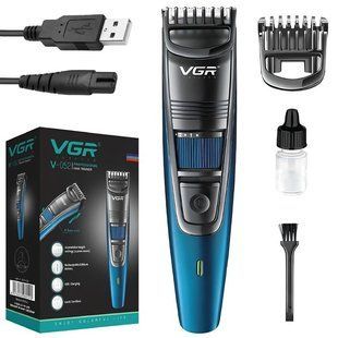 Универсальная аккумуляторная машинка VGR V-053B для стрижки волос, бороды, усов и тела, зарядка от USB 00015240 фото