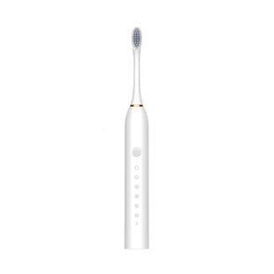 Біла Електрична зубна щітка Sonic Toothbrush Х-3 ультразвукова акумуляторна 4 змінні насадки в комплекті 00014775 фото