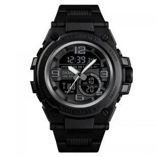Часы наручные мужские SKMEI 1452BK BLACK, водонепроницаемые мужские часы. Цвет: черный 00022040 фото
