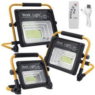 Аккумуляторный прожектор с солнечной панелью Work Light 50W + POWER BANK 00018052 фото