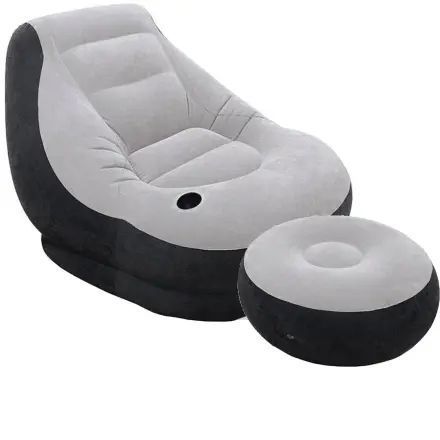 Надувний диван з пуфом Air Sofa / Надувне велюрове крісло з пуфом 00013168 фото