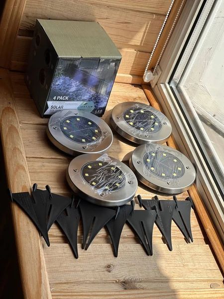 Садовый уличный светодиодный фонарь-подсветка на солнечной батарее 4шт Solar Pathway Lights 00023257 фото