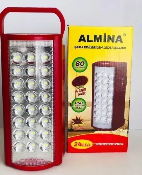 Фонарь переносной светодиодный с повербанком ALFARID (Almina) , встроенный аккумулятор DL-2424 30000 MAH, 24 LED, ЗУ 220V 00023093 фото