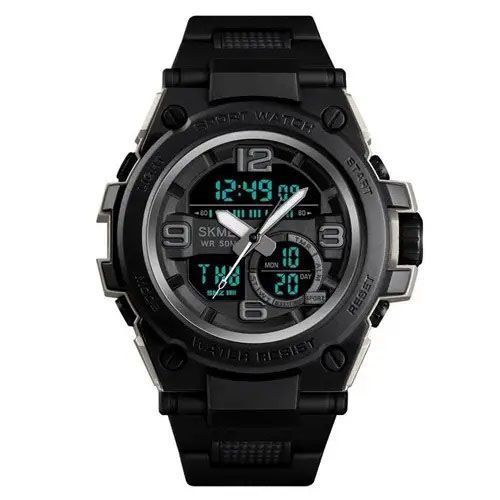 Часы наручные мужские SKMEI 1452BK BLACK, водонепроницаемые мужские часы. Цвет: черный 00022040 фото