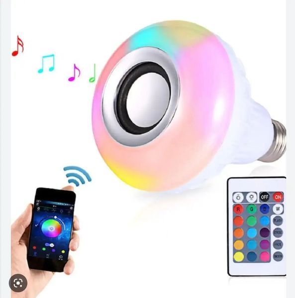 Світлодіодна лампа з Bluetooth колонкою Bulb 12Вт в патрон Е27, RGB світильник з динаміком та пультом PRP 00022495 фото