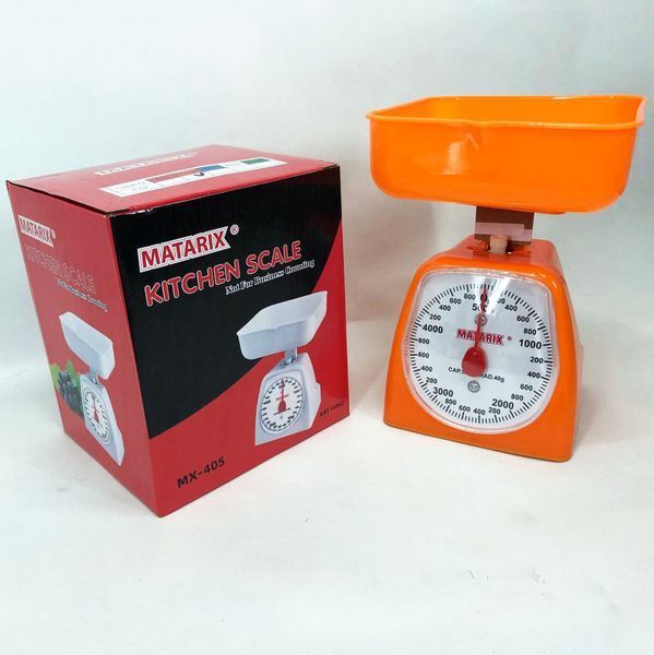 Ваги кухонні механічні MATARIX MX-405 5 кг, Ваги для кухні для продуктів. Колір: оранжевий 00018736 фото
