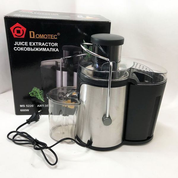 Электрическая соковыжималка Domotec MS-5220/3513 2 скорости отжима 600 W, соковыжималка для моркови 00018967 фото