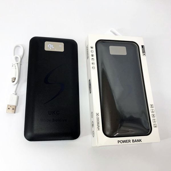 Мобільна зарядка портативна Power Bank 30000 mAh UKC, Зовнішній акумулятор, Зарядка power bank. Колір: чорний 00017455 фото