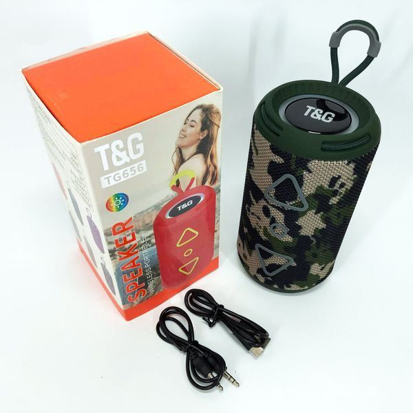 Bluetooth колонка портативная TG656 FM-радио, Громкая колонка для вечеринки. Цвет: камуфляж 00017240 фото
