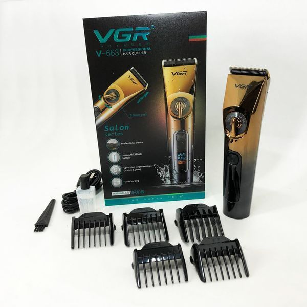 Професійна бездротова машинка для стрижки VGR V-663 тример для волосся, бороди та вусів 00014542 фото