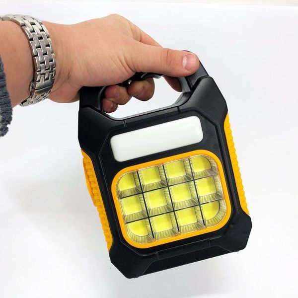 Фонарь переносной JY-978D-LED+12COB, power bank, фонарь светодиодный прожектор. Цвет: желтый 00023399 фото