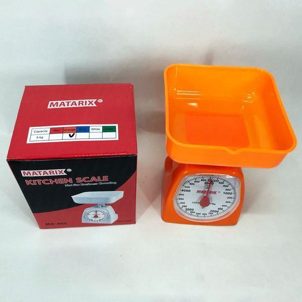 Ваги кухонні механічні MATARIX MX-405 5 кг, Ваги для кухні для продуктів. Колір: оранжевий 00018736 фото