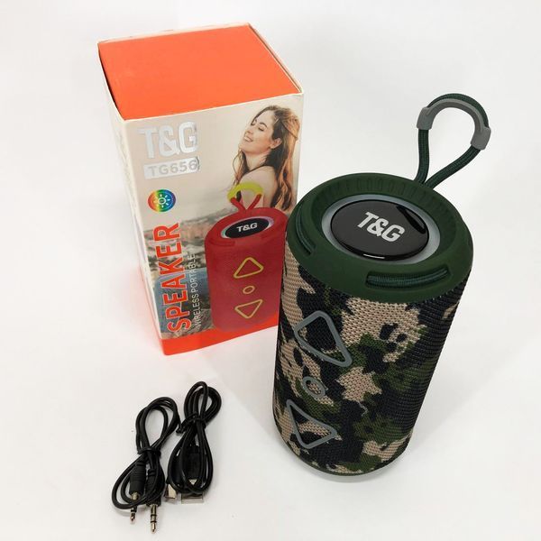 Bluetooth колонка портативная TG656 FM-радио, Громкая колонка для вечеринки. Цвет: камуфляж 00017240 фото