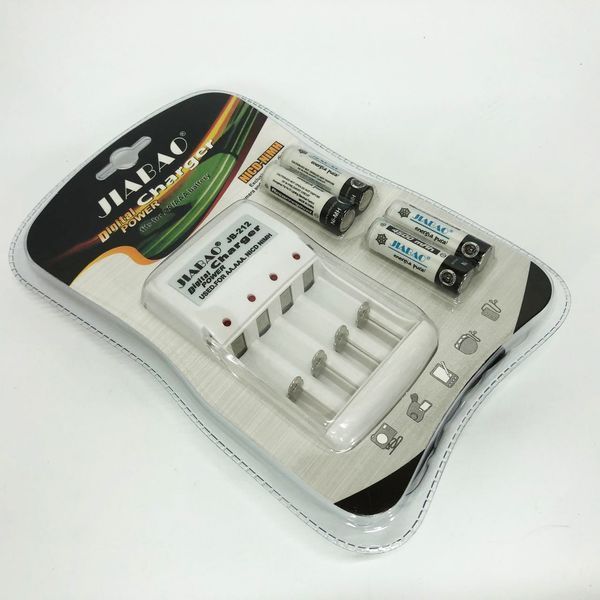 Зарядное устройство для аккумуляторов АА и ААА, Jiabao JB-212 + 4 аккумулятора ААА 00017299 фото