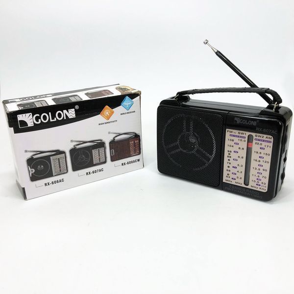 Портативный Радиоприёмник всеволновой GOLON RX-607 AC, Переносной приемник fm am, FM-приемники 00017300 фото