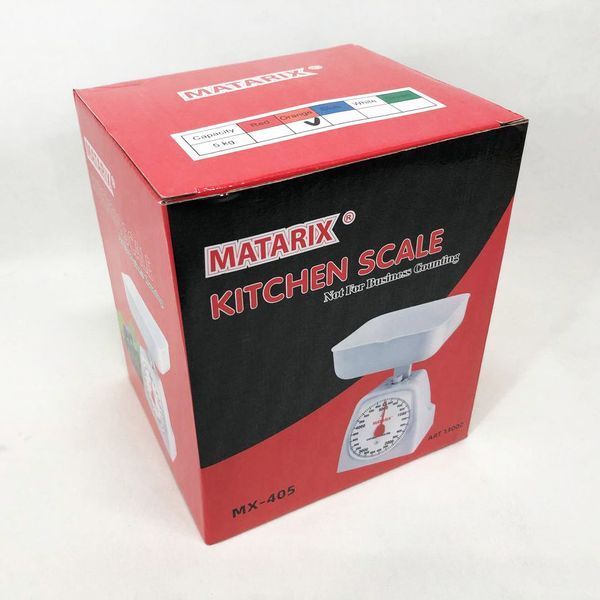 Ваги кухонні механічні MATARIX MX-405 5 кг, Ваги для кухні для продуктів. Колір: оранжевий 00018736 фото