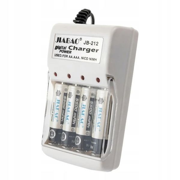 Зарядное устройство для аккумуляторов АА и ААА, Jiabao JB-212 + 4 аккумулятора ААА 00017299 фото