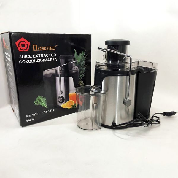 Электрическая соковыжималка Domotec MS-5220/3513 2 скорости отжима 600 W, соковыжималка для моркови 00018967 фото
