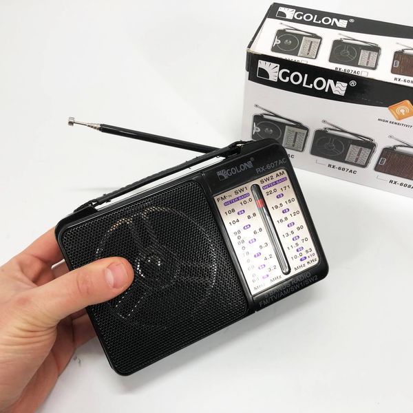 Портативный Радиоприёмник всеволновой GOLON RX-607 AC, Переносной приемник fm am, FM-приемники 00017300 фото