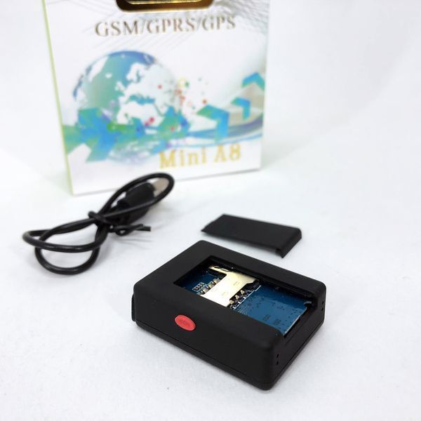 Міні GPS трекер через SIM карту А8 з вбудованим мікрофоном, GPS GSM трекер для авто, Маячок 00017266 фото
