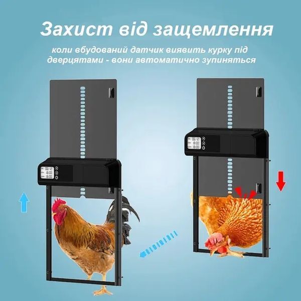 Автоматические двери для курятника с ЖК-дисплеем и таймером, заслонка/ворота для сельскохозяйственных птиц от хищников 00021981 фото