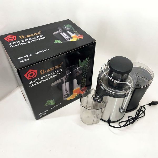 Электрическая соковыжималка Domotec MS-5220/3513 2 скорости отжима 600 W, соковыжималка для моркови 00018967 фото