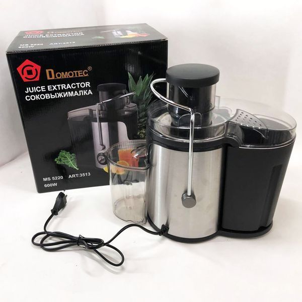Электрическая соковыжималка Domotec MS-5220/3513 2 скорости отжима 600 W, соковыжималка для моркови 00018967 фото