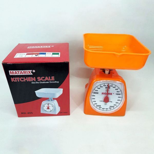 Ваги кухонні механічні MATARIX MX-405 5 кг, Ваги для кухні для продуктів. Колір: оранжевий 00018736 фото