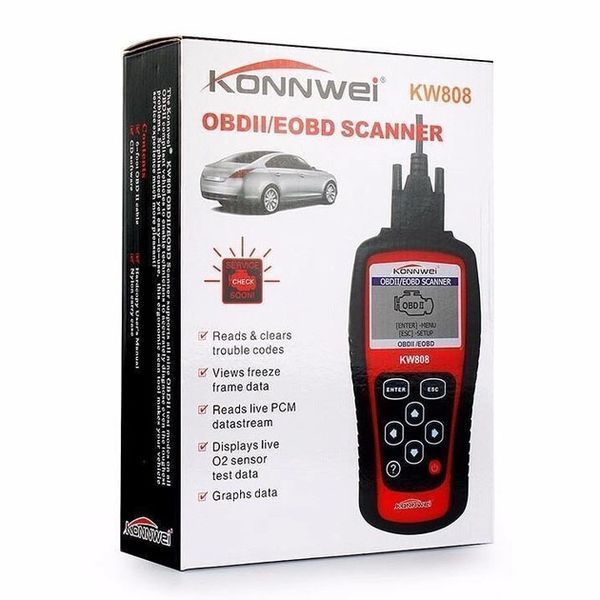 Автомобильный диагностический сканер Konnwei KW808 OBD II/EOBD, Автотестер универсальный Адаптер 00016766 фото