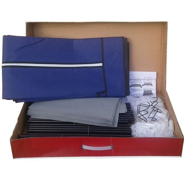 Шафа тканинна 3 секції складана з каркасом STORAGE WARDROBE 175 х 130 х 45 см Каркасна. Колір: синій 00012580 фото