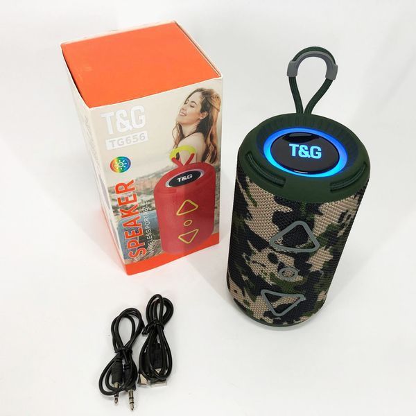 Bluetooth колонка портативная TG656 FM-радио, Громкая колонка для вечеринки. Цвет: камуфляж 00017240 фото