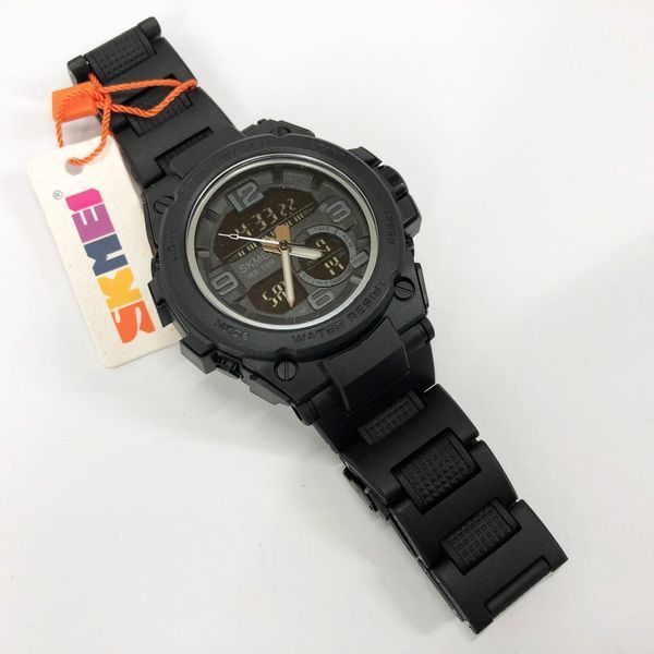 Часы наручные мужские SKMEI 1452BK BLACK, водонепроницаемые мужские часы. Цвет: черный 00022040 фото