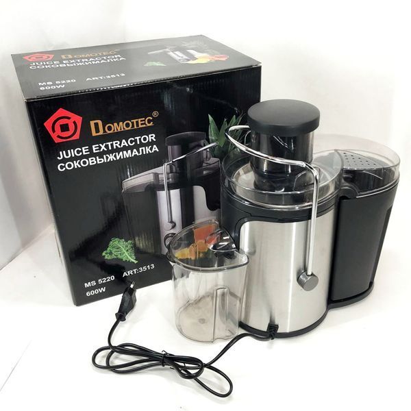 Электрическая соковыжималка Domotec MS-5220/3513 2 скорости отжима 600 W, соковыжималка для моркови 00018967 фото