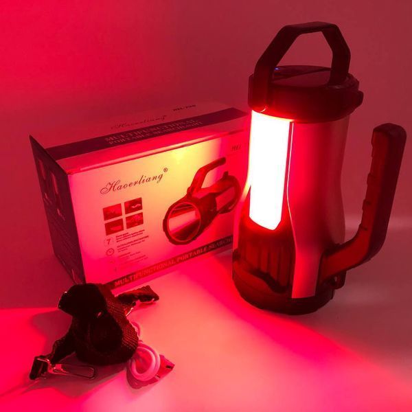 Фонарь кемпинговый переносной с солнечной панелью T96-LED-COB(white+red) power bank, походный фонарь 00022923 фото