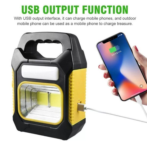 Фонарь переносной JY-978D-LED+12COB, power bank, фонарь светодиодный прожектор. Цвет: желтый 00023399 фото