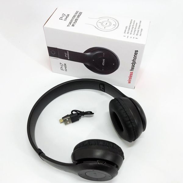 Бездротові навушники Bluetooth Wireless Headset P47 Black Гарнітура для ПК, телефону з мікрофоном 00023816 фото