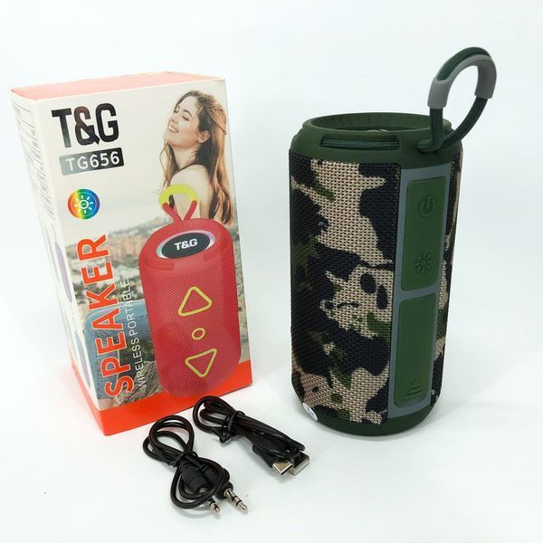 Bluetooth колонка портативная TG656 FM-радио, Громкая колонка для вечеринки. Цвет: камуфляж 00017240 фото