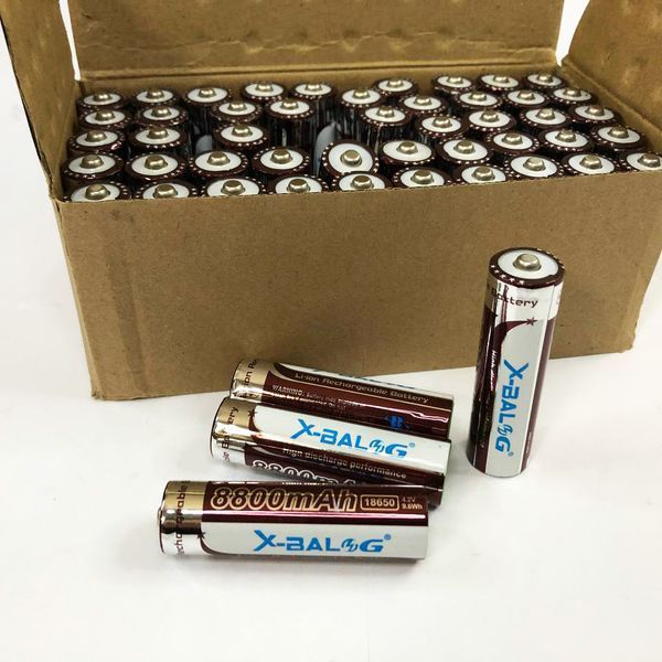 Літієвий акумулятор 18650 X-Balog 8800mAh 4.2V Li-ion літієва акумуляторна батарейка для ліхтариків 00022861 фото