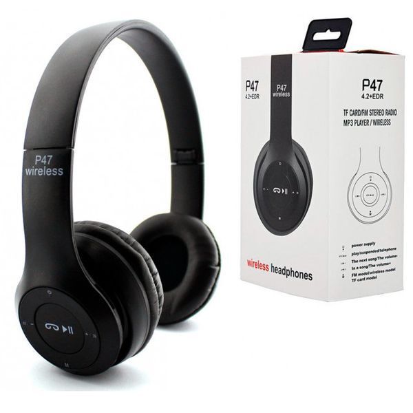 Бездротові навушники Bluetooth Wireless Headset P47 Black Гарнітура для ПК, телефону з мікрофоном 00023816 фото
