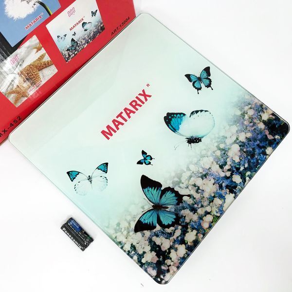 Ваги для підлоги MATARIX MX-452 180 кг, Ваги для вимірювання маси тіла, Електронні ваги метелика 00012690 фото