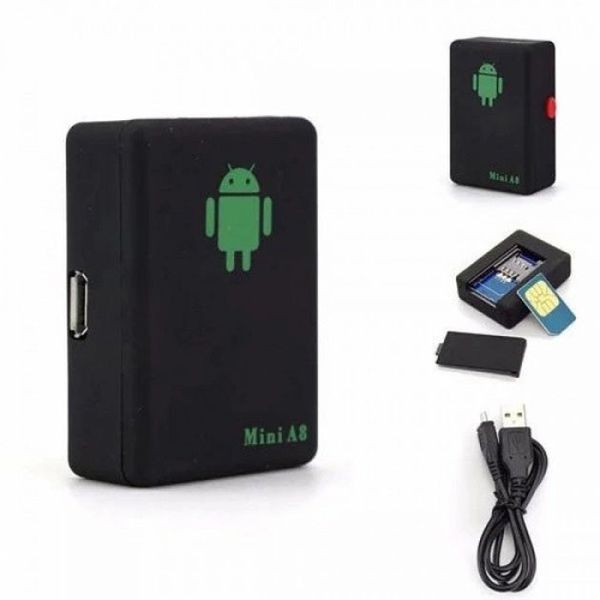Міні GPS трекер через SIM карту А8 з вбудованим мікрофоном, GPS GSM трекер для авто, Маячок 00017266 фото