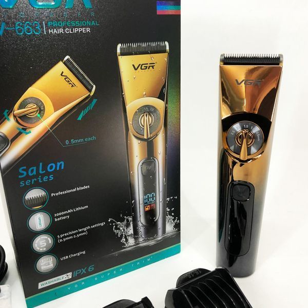 Професійна бездротова машинка для стрижки VGR V-663 тример для волосся, бороди та вусів 00014542 фото