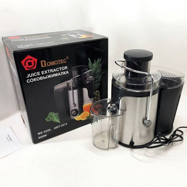Электрическая соковыжималка Domotec MS-5220/3513 2 скорости отжима 600 W, соковыжималка для моркови 00018967 фото