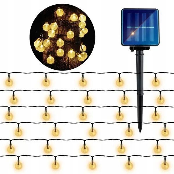 Гирлянда уличная LED лампочки SOLAR GARDEN LIGHT 834-122 WW на солнечной батарее 00023592 фото