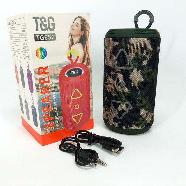 Bluetooth колонка портативная TG656 FM-радио, Громкая колонка для вечеринки. Цвет: камуфляж 00017240 фото